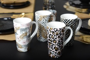 Luxe Mokken Set – Dierenprint – Set van 4 – Trendy en Stijlvol Design