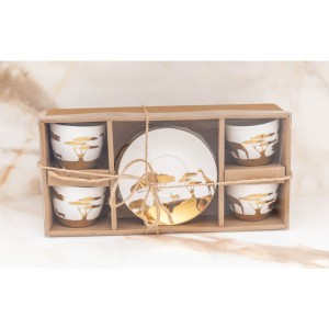 Dorée Savanne Koffiekopjes en Subassess - set van 4