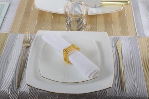 ZILVEREN RECHTHOEK PLACEMAT 2 stuks