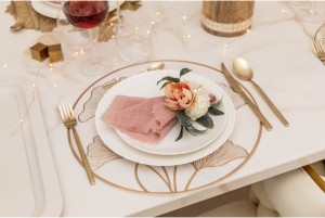 WITTE EN GOUDEN GINKGO PLACEMAT 2 stuks