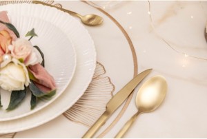 WITTE EN GOUDEN GINKGO PLACEMAT 2 stuks