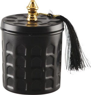Vanille Geurkaars in Mat Zwart Doosje – 8 x 12 cm – Luxe en Modern Design