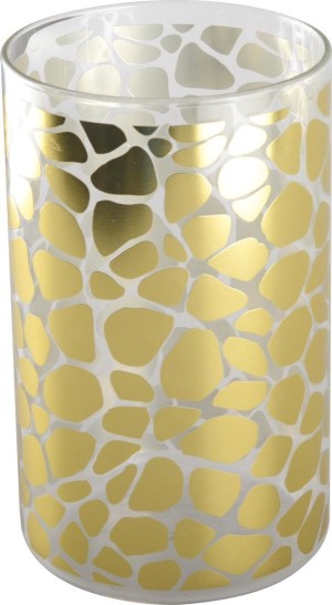 Aulica Kenia Vaas – Giraffe Motief – Goud/Wit – 17 cm