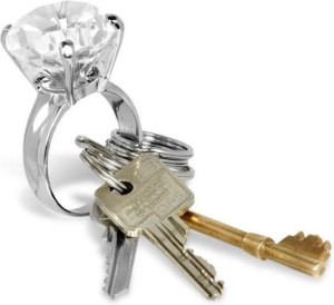 Sleutelhanger Ring met Kristal – Diamant Design – Luxe en Uniek