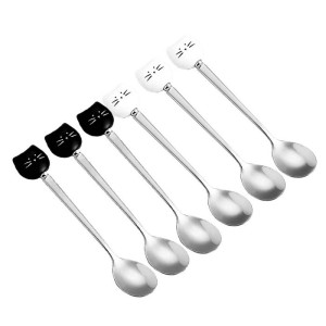 Set van 6 Kattenlepels – Wit & Zwart – AULICA – Elegant en Speels Design