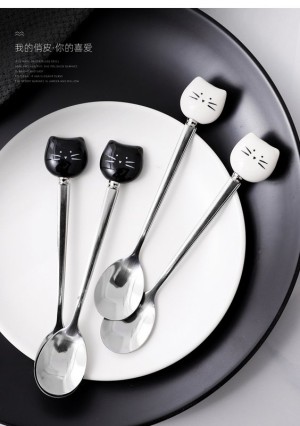 Set van 6 Kattenlepels – Wit & Zwart – AULICA – Elegant en Speels Design