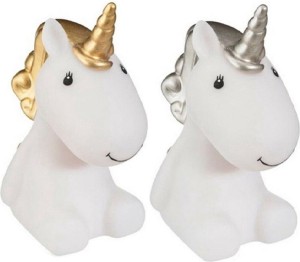  Atmosphera Nachtlampje LED - Unicorn - goud - kunststof - 12 x 7 x 13.5 cm - kinderkamer