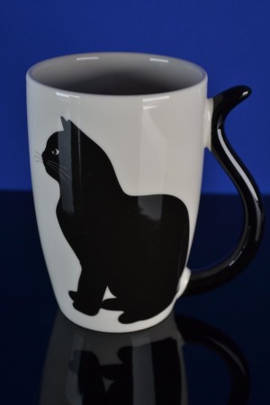 Katten Mokken Set van 2 – Porselein – Zwart Wit Design – 12 cm – Koffie & Thee Mokken met Uniek Oor
