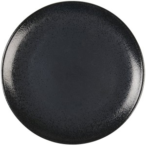 Luxe Mat Zwart Bord met Glas Spikkels – Ø 21 cm – Modern & Uniek Design